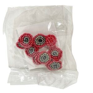 Guatemalan Red Beaded Evil Eye Stretchy Bracelet‎ Handmade